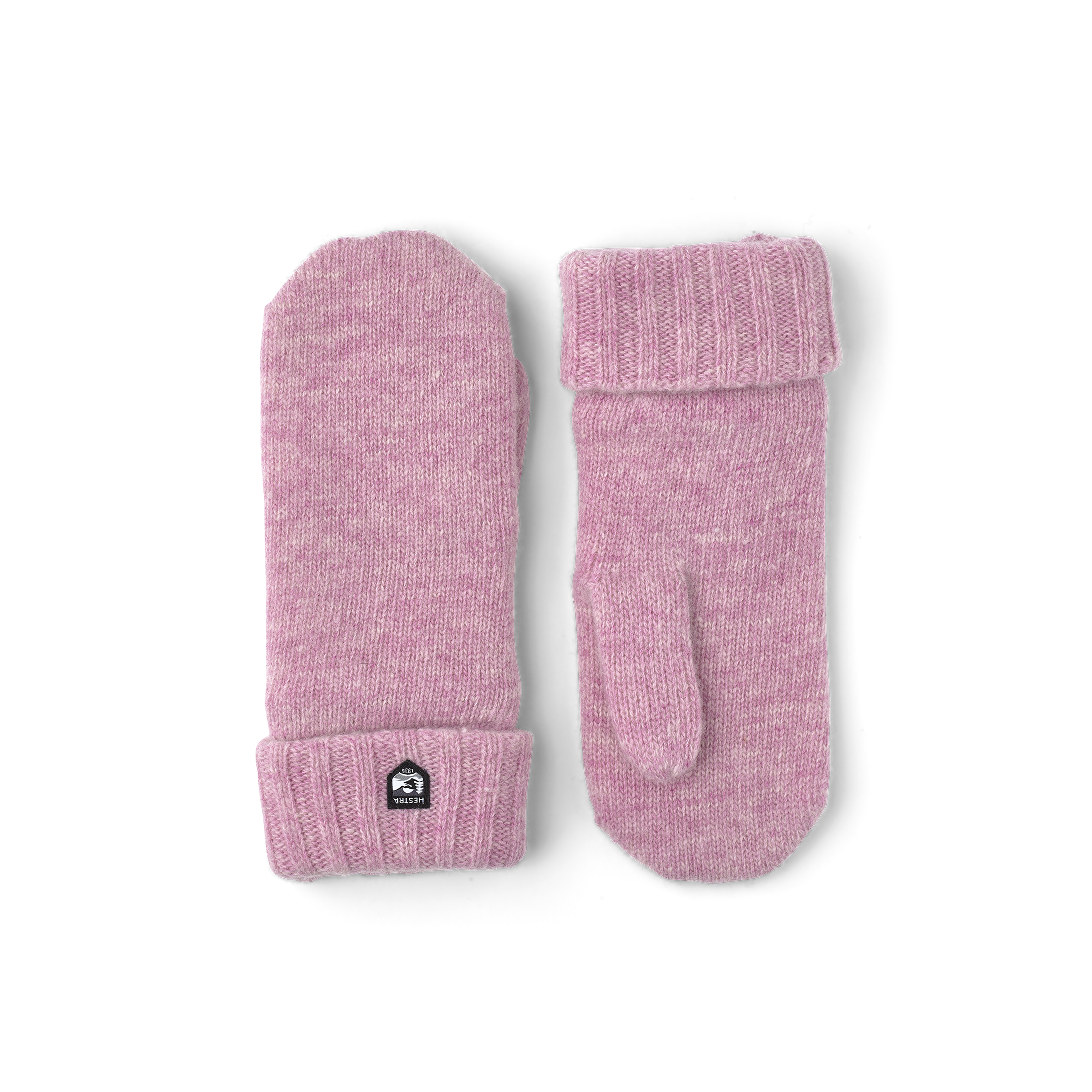Pink knitted mitten in wool and cashmere mix