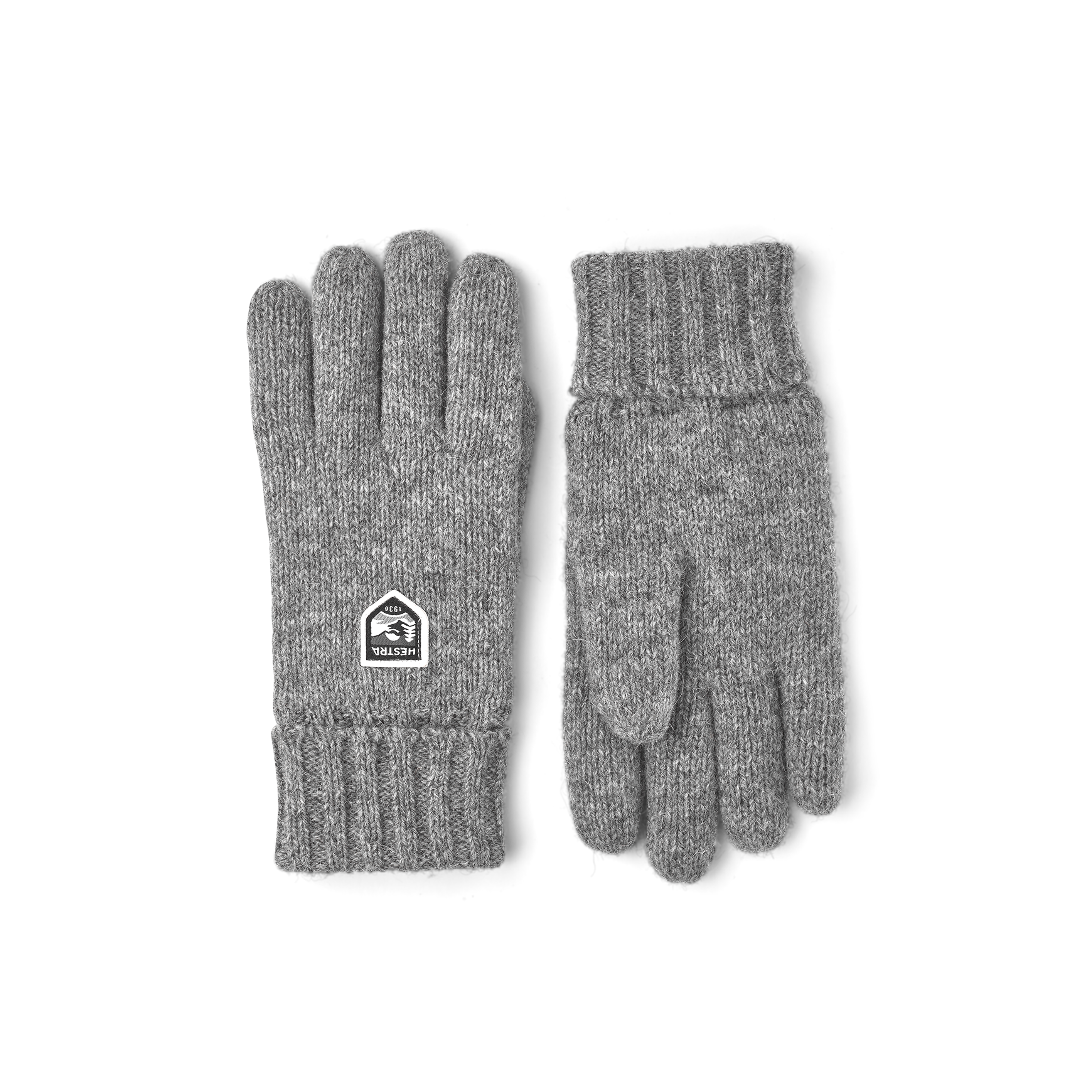 Gray knitted glove in Shetland wool