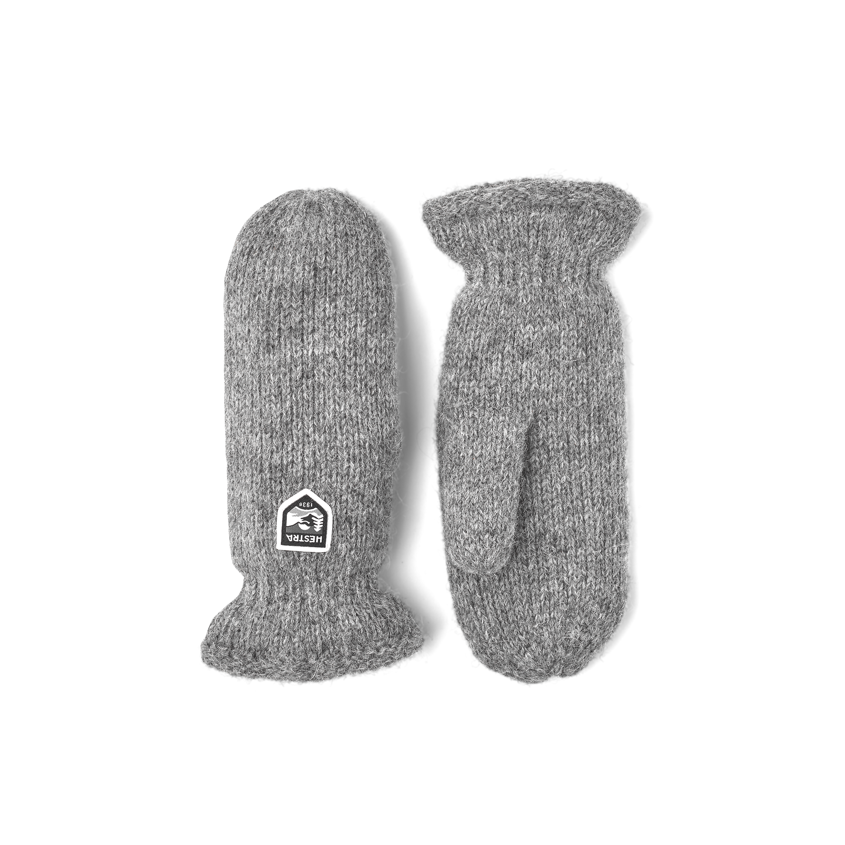 Gray knitted mitten in Shetland wool