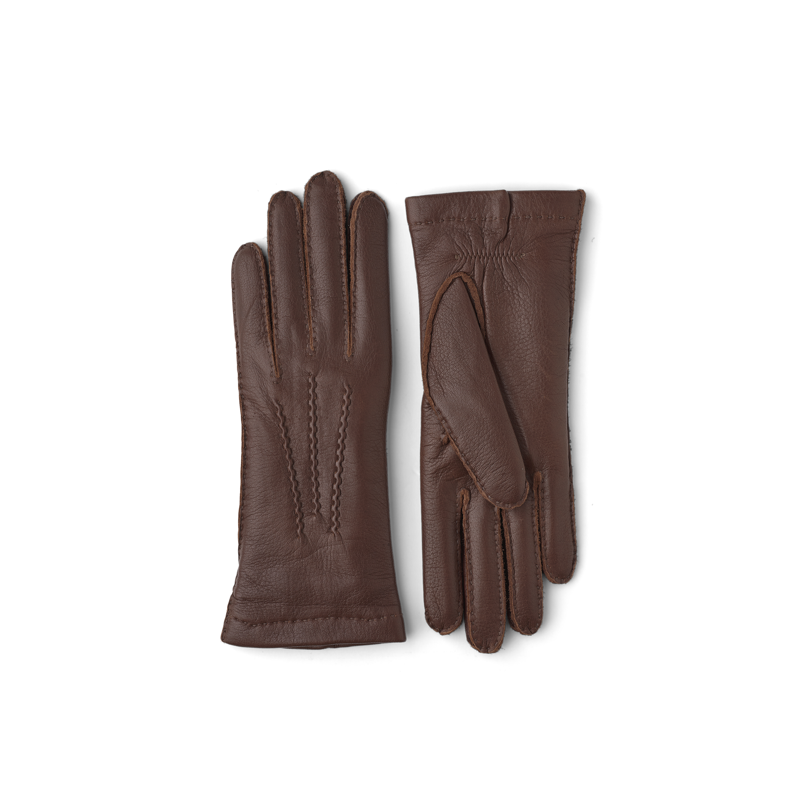 Brown hand-sewn elk leather glove