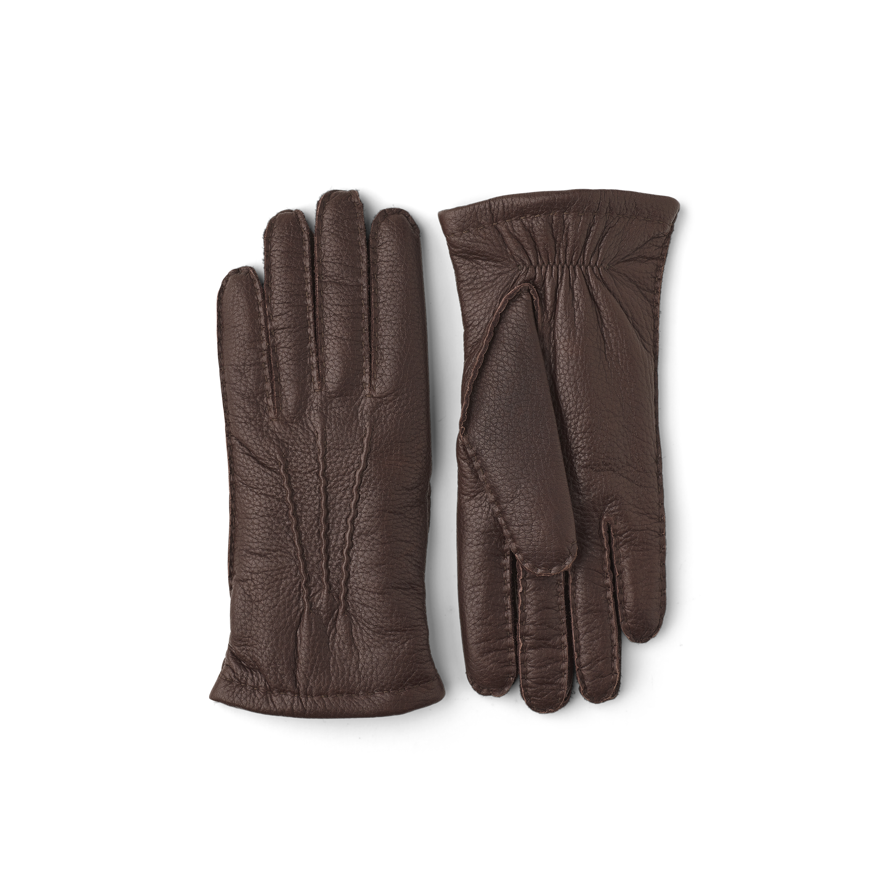 Dark brown hand-sewn elk leather glove