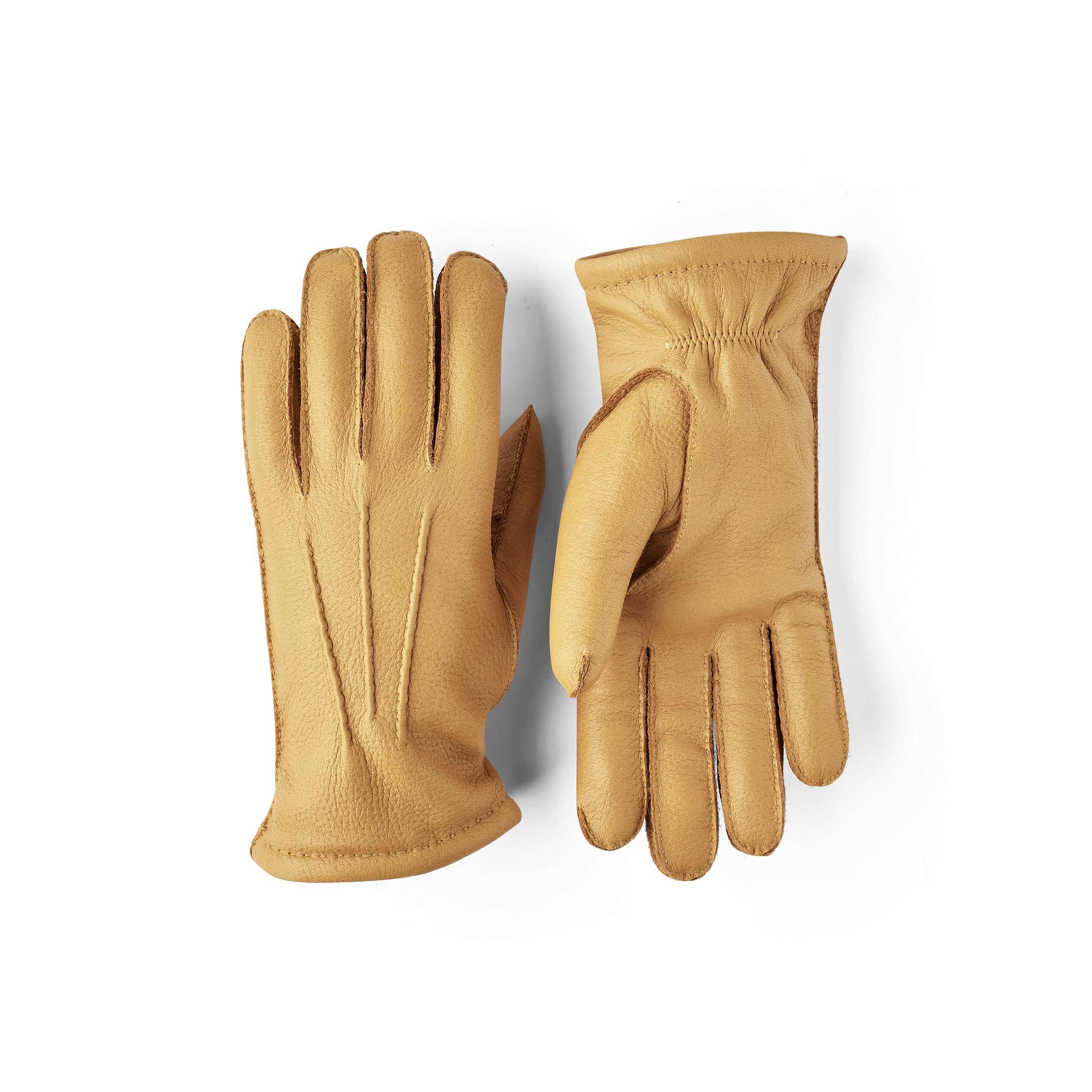 Yellow hand-sewn elk leather glove