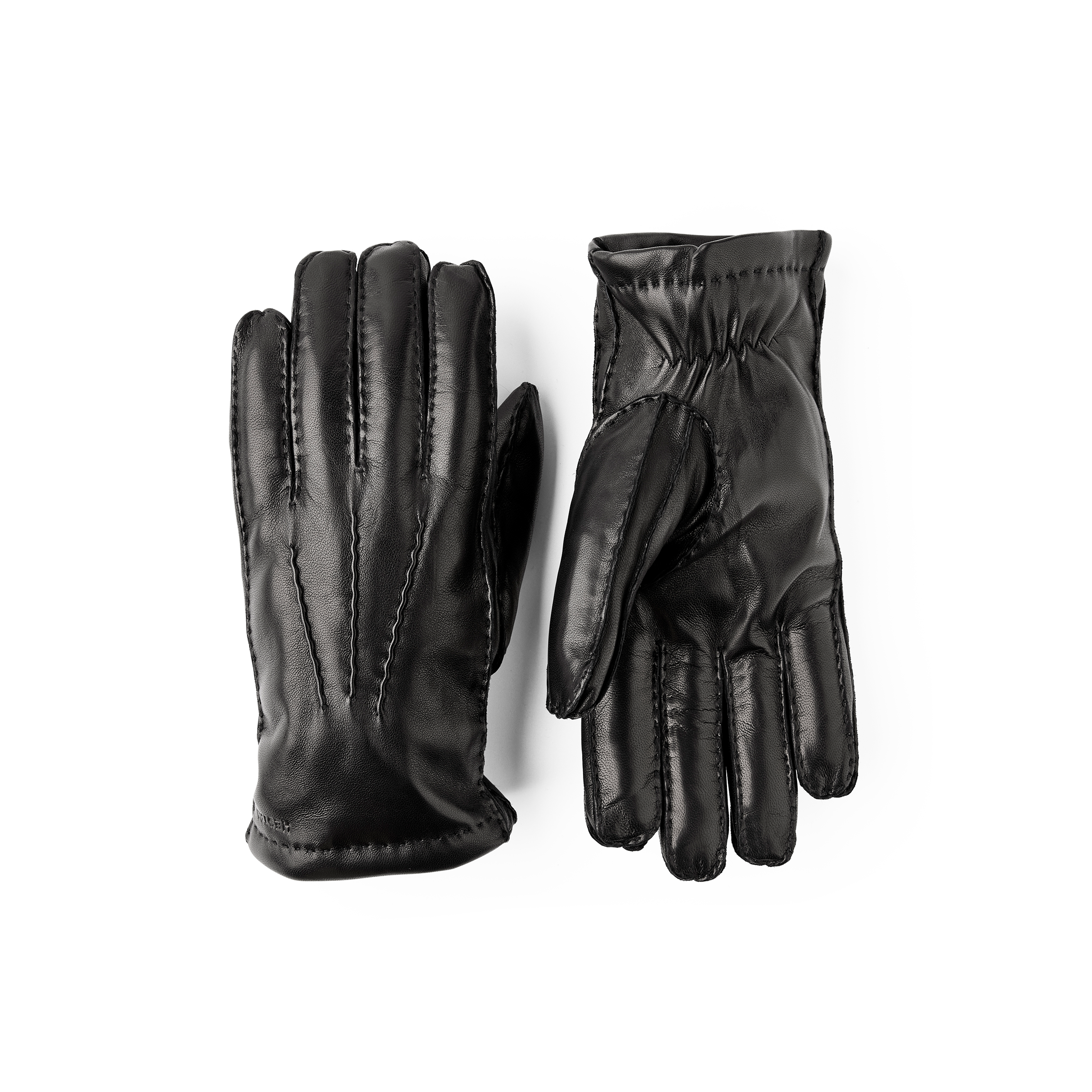 Black hand-sewn hairsheep leather glove