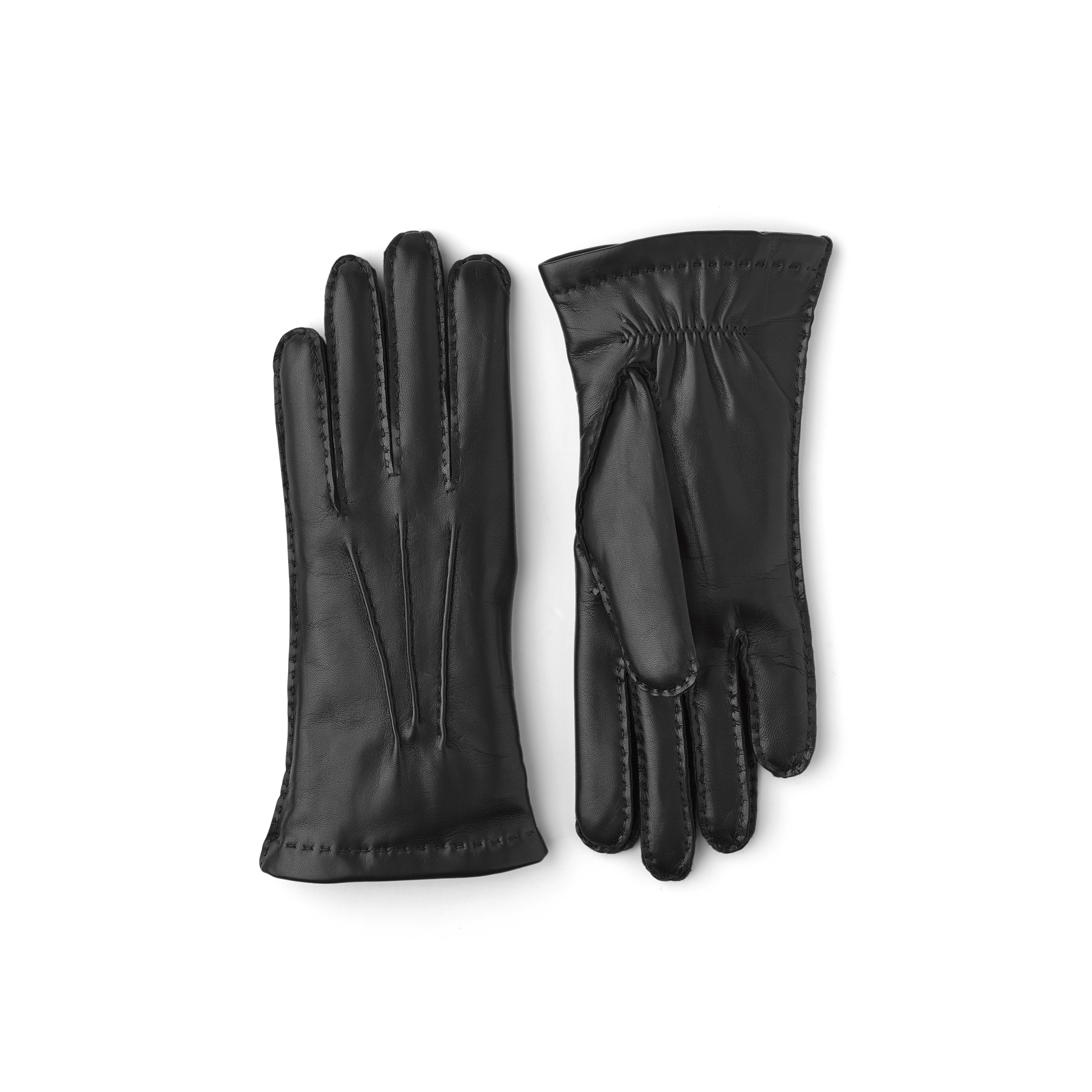 Black hand-sewn hairsheep leather glove