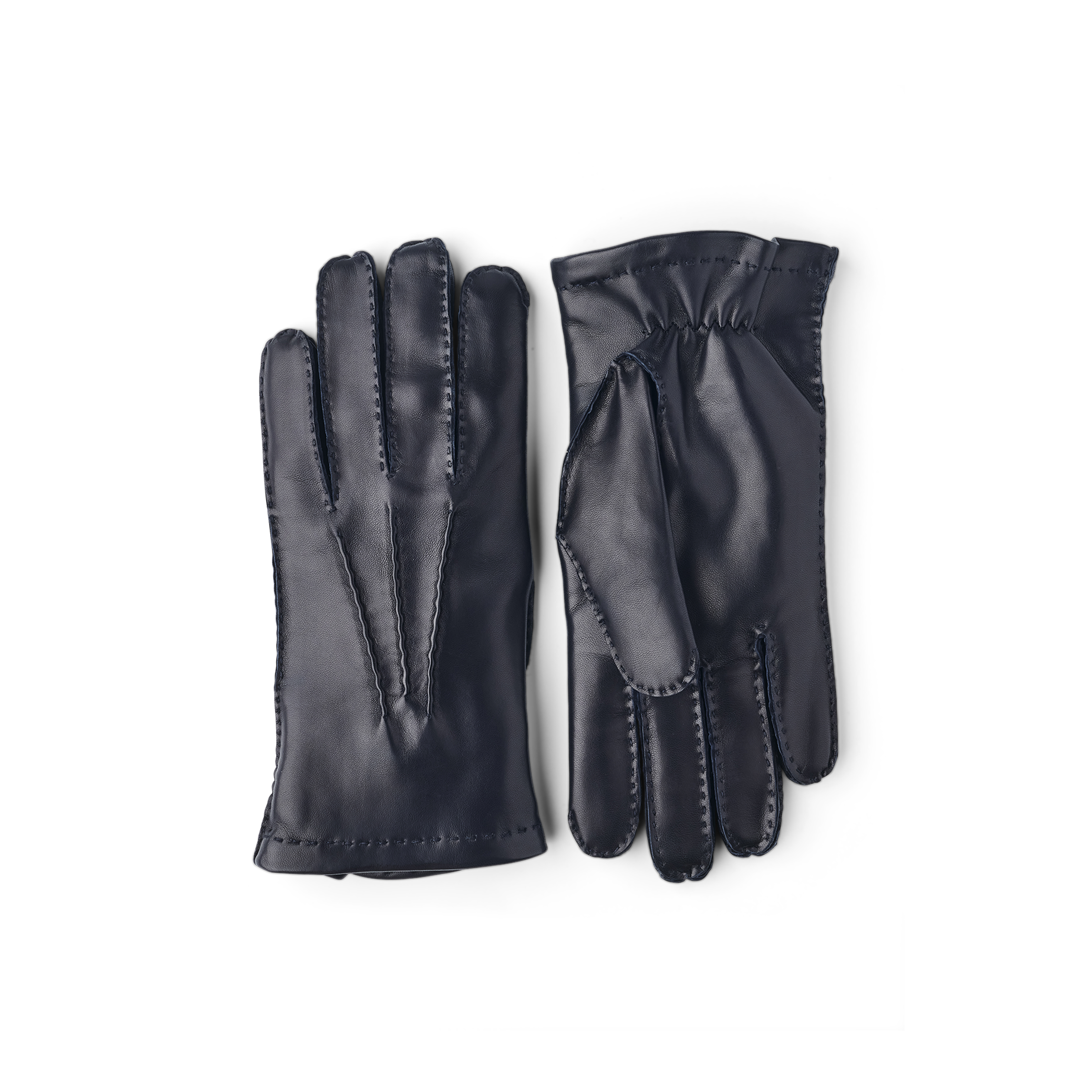 Dark blue hand-sewn hairsheep leather glove