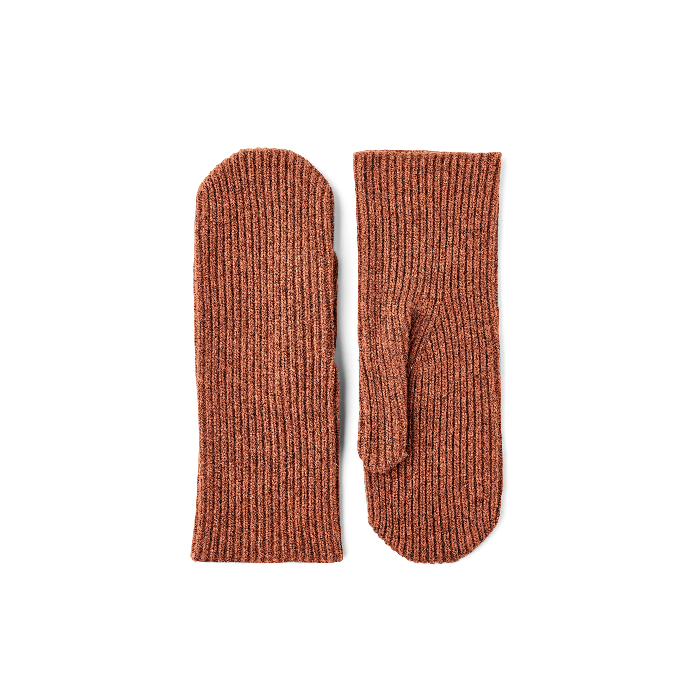 Brick red mitten in wool blend