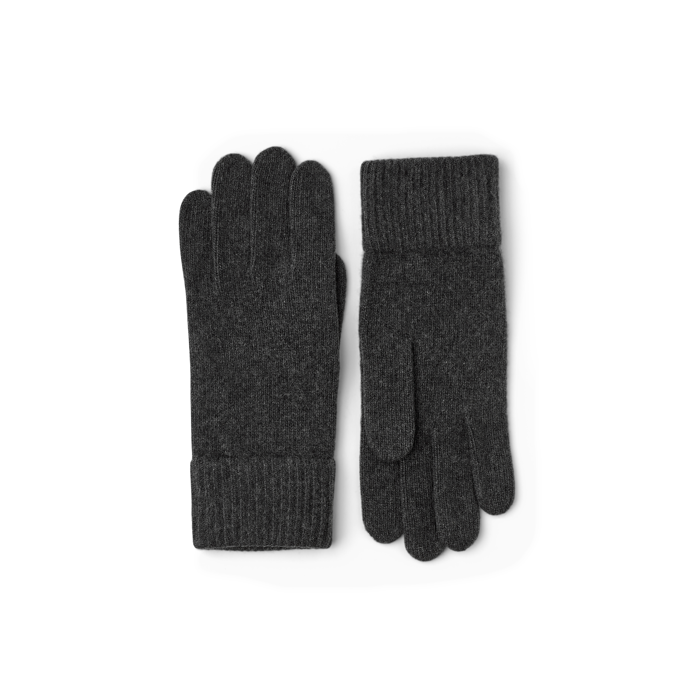 Dark gray knitted cashmere glove