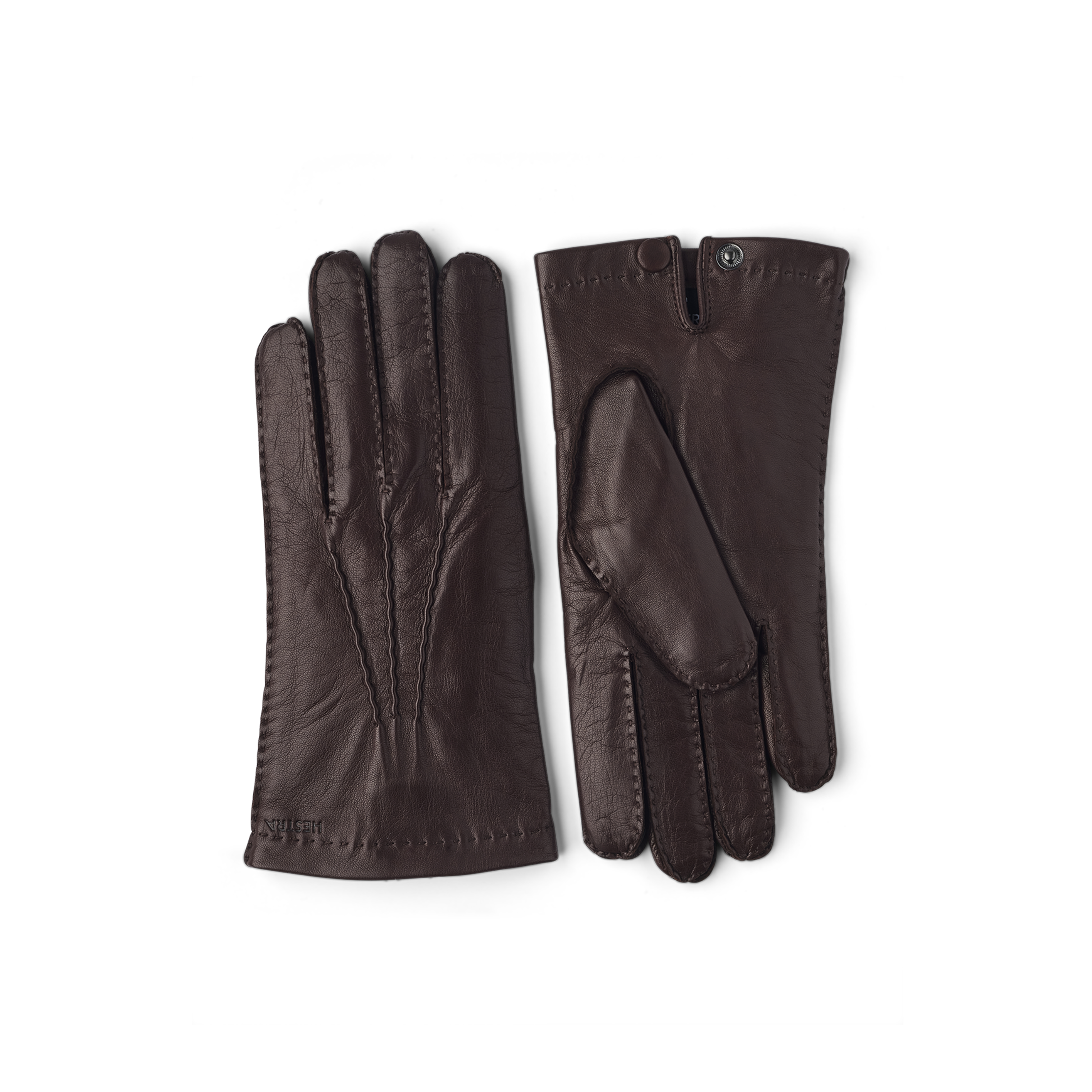 Brown hand-sewn hairsheep leather glove