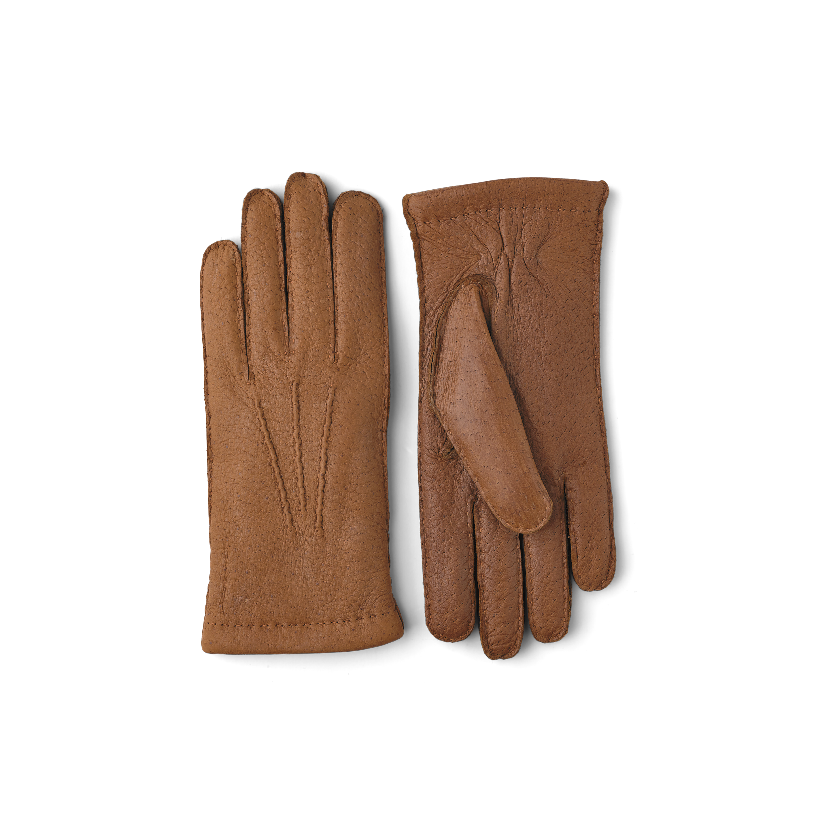 Light brown hand-sewn peccary leather glove
