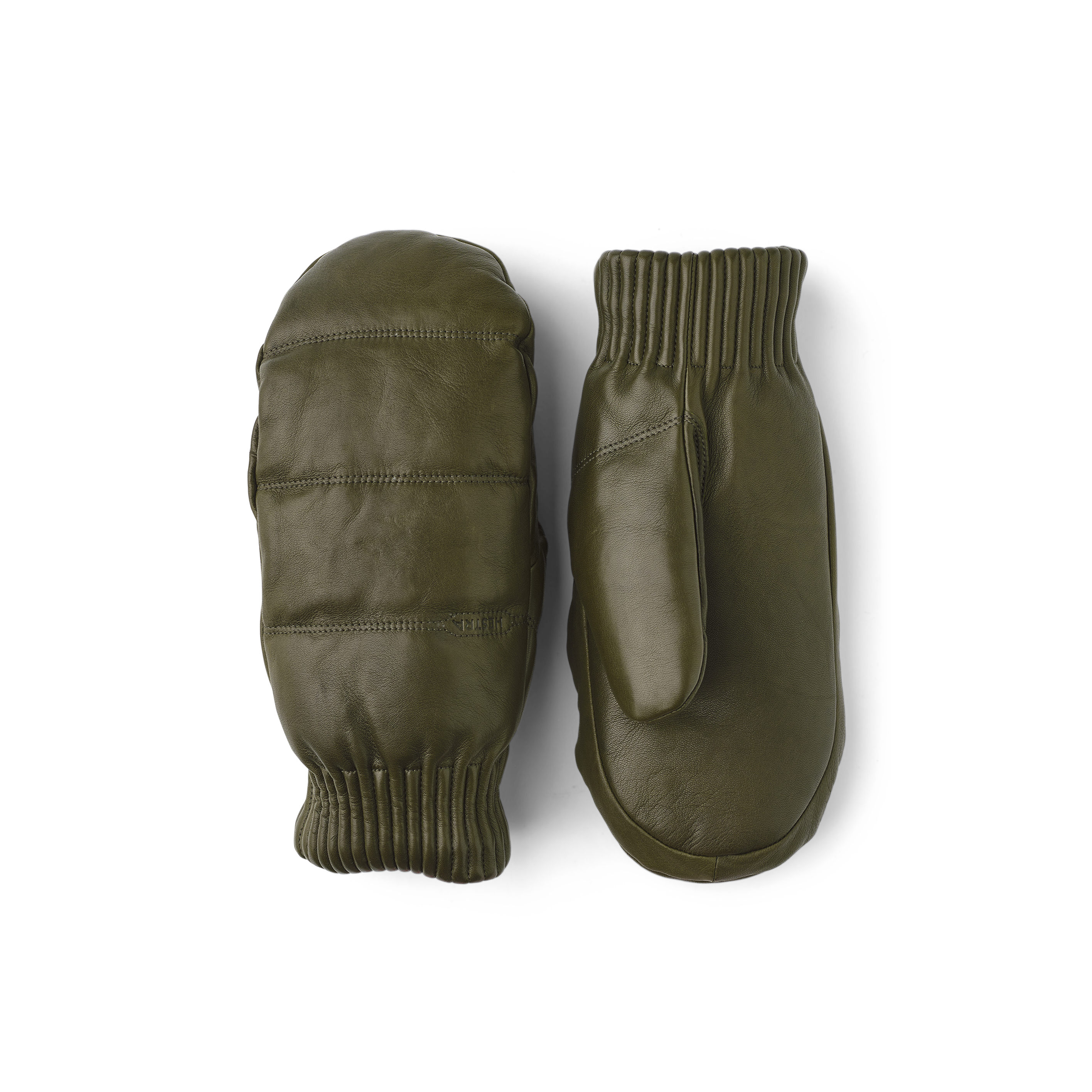 Moss green hairsheep leather mitten