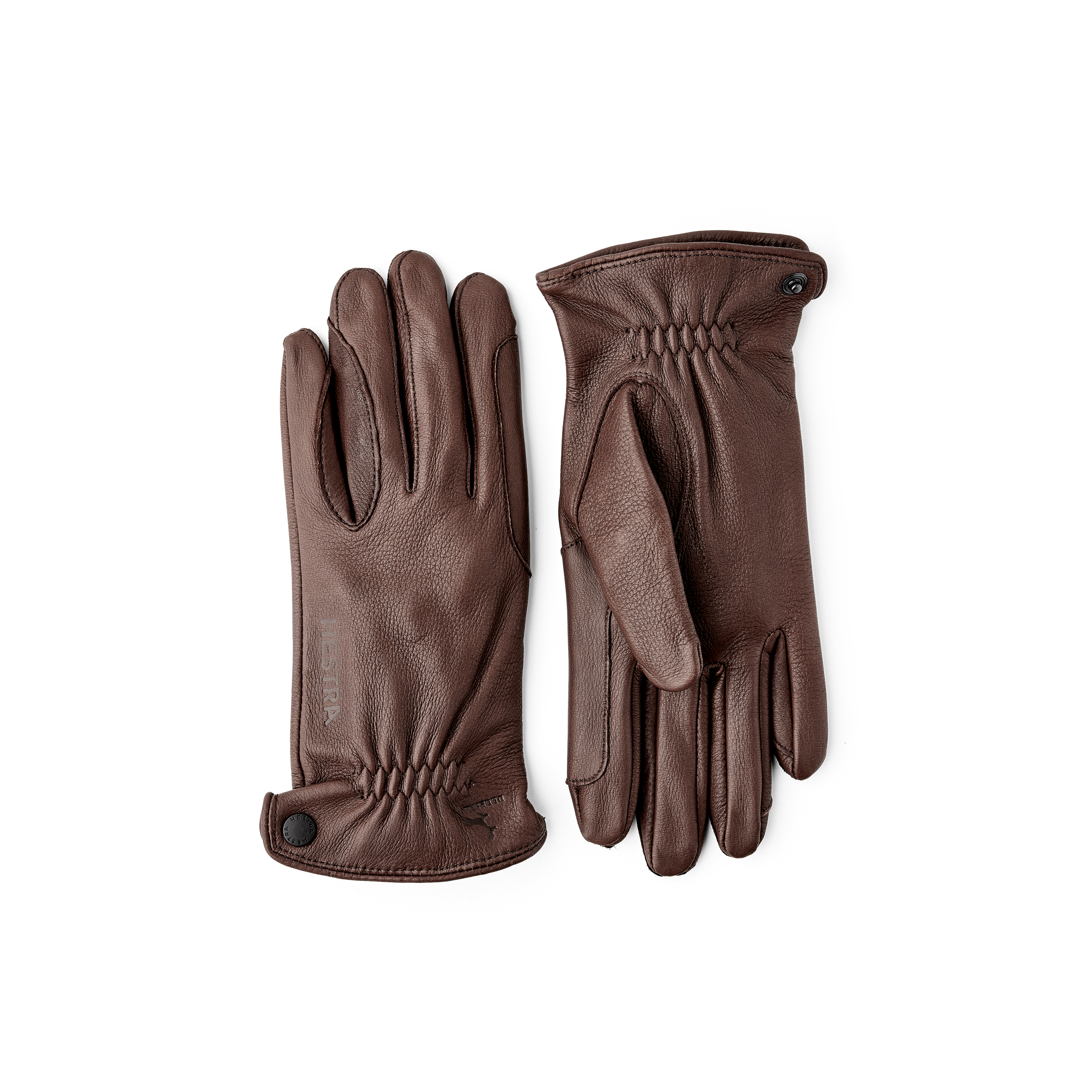 Dark brown deerskin riding glove