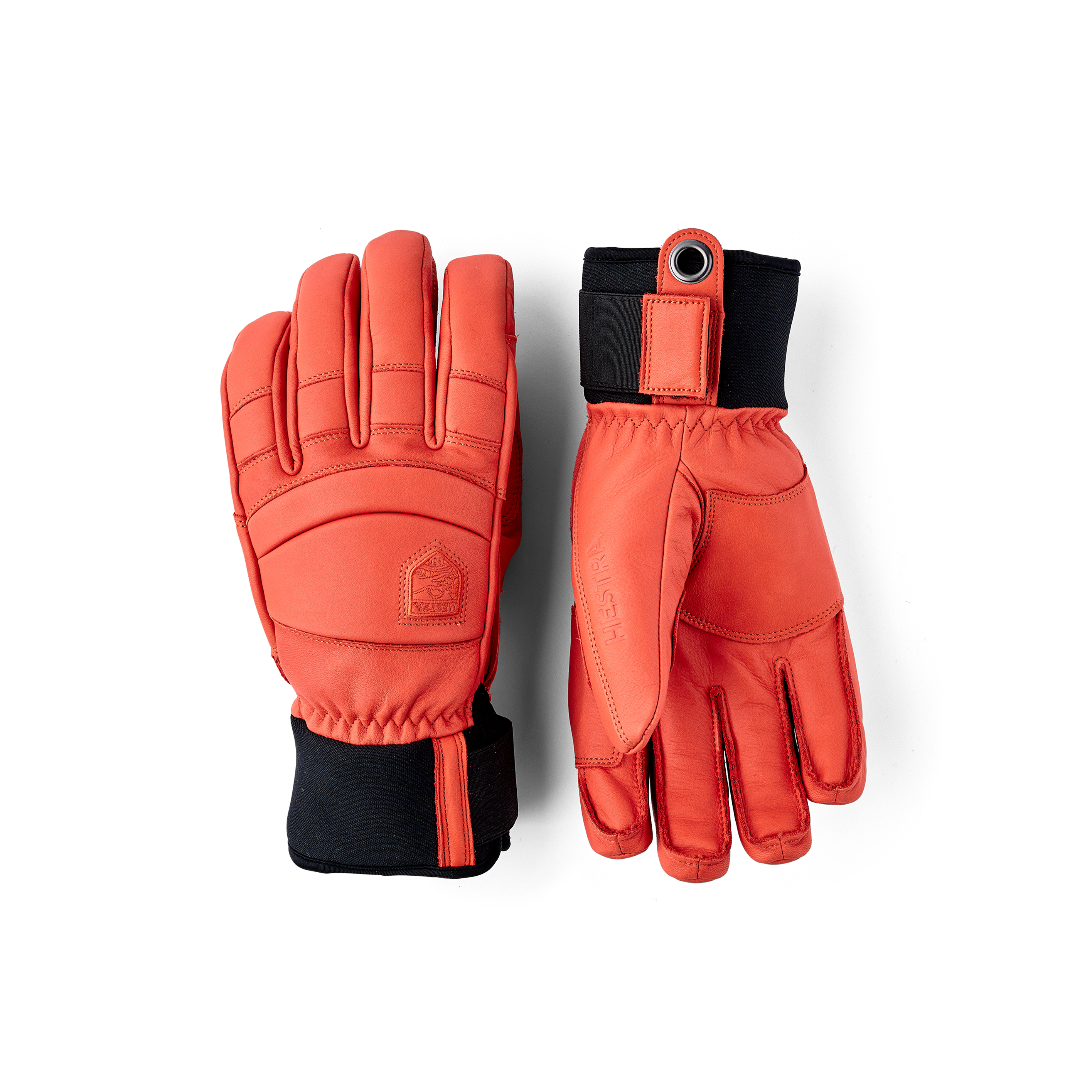 Light red cow hide ski glove