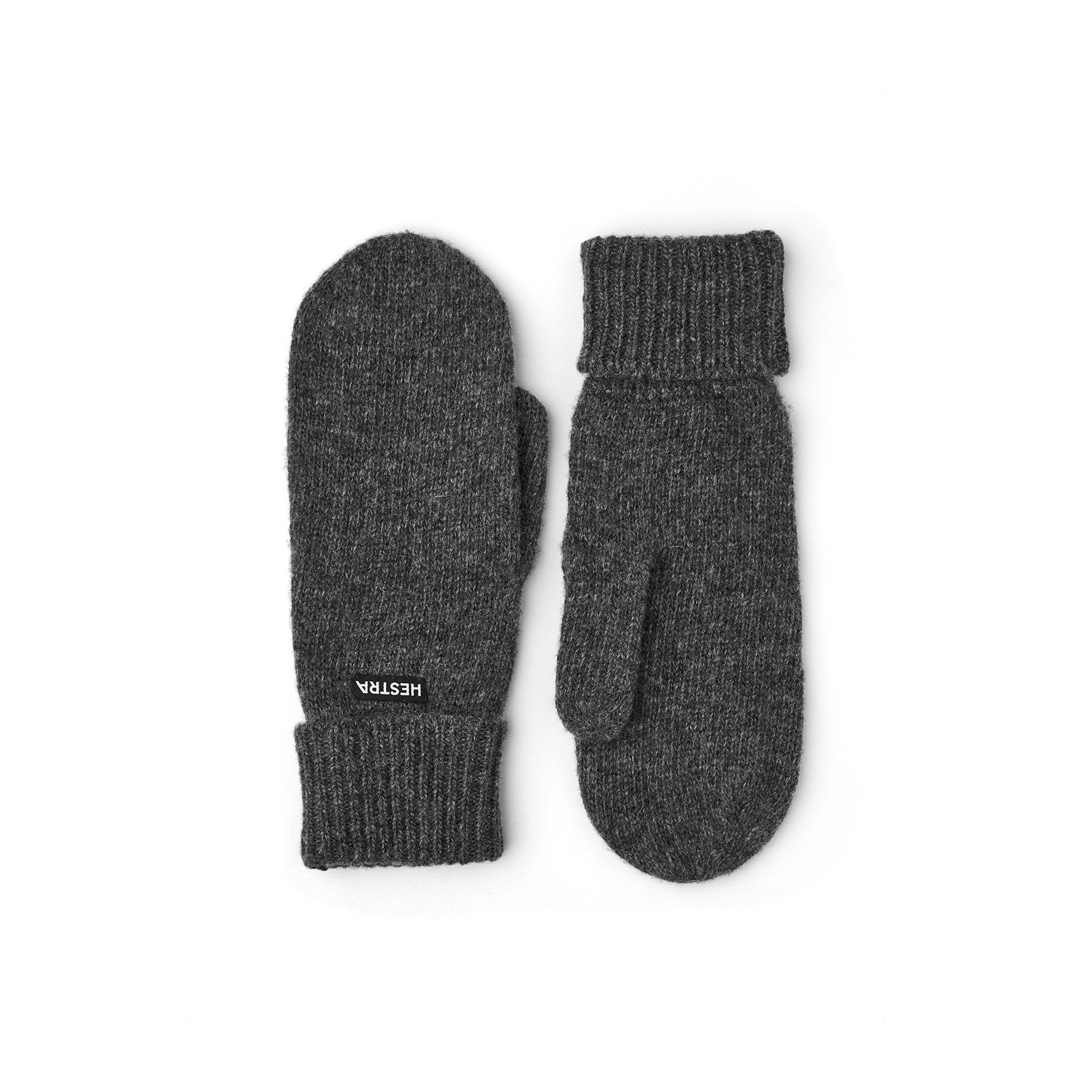 Gray knitted mitten in wool and cashmere mix