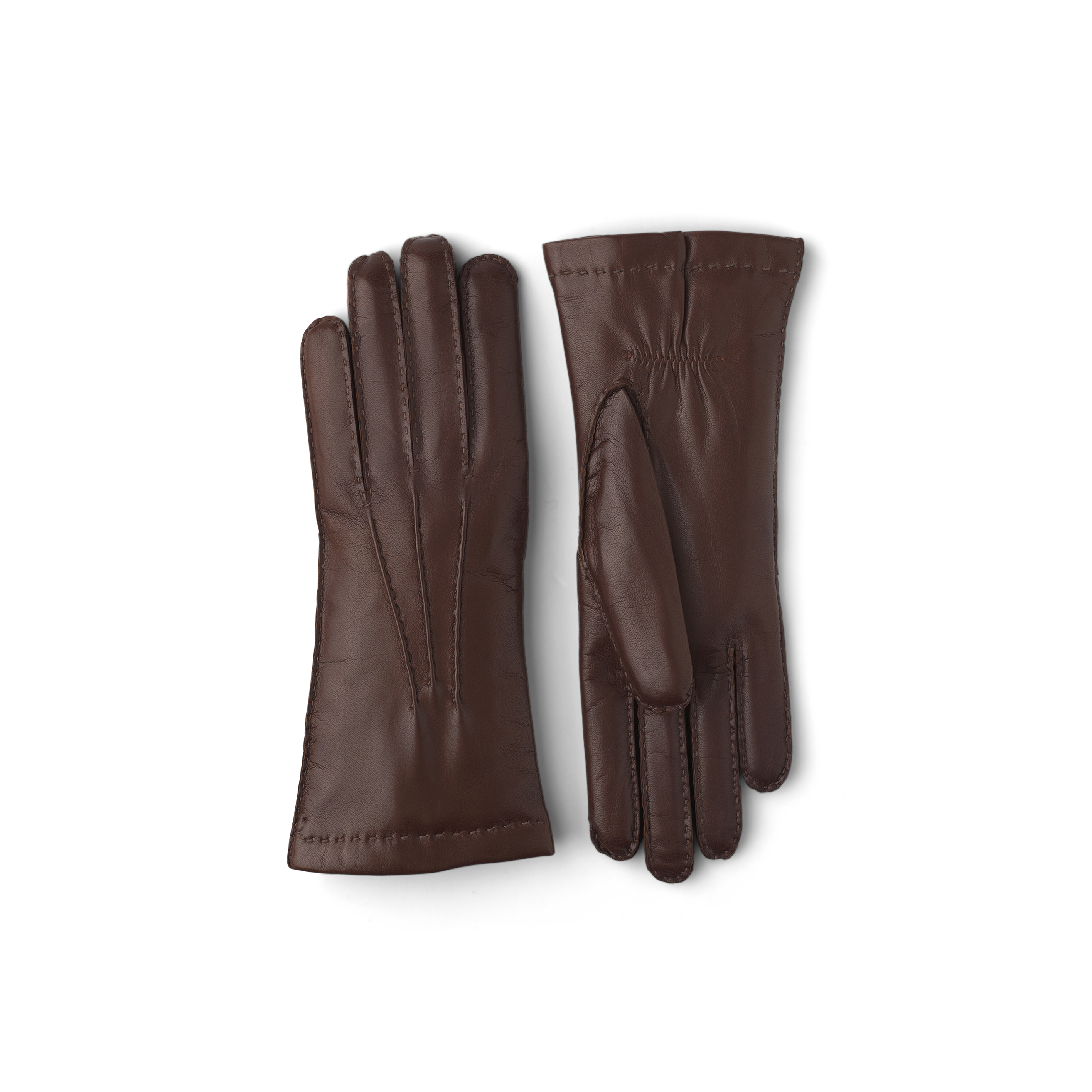 Brown hand-sewn hairsheep leather glove