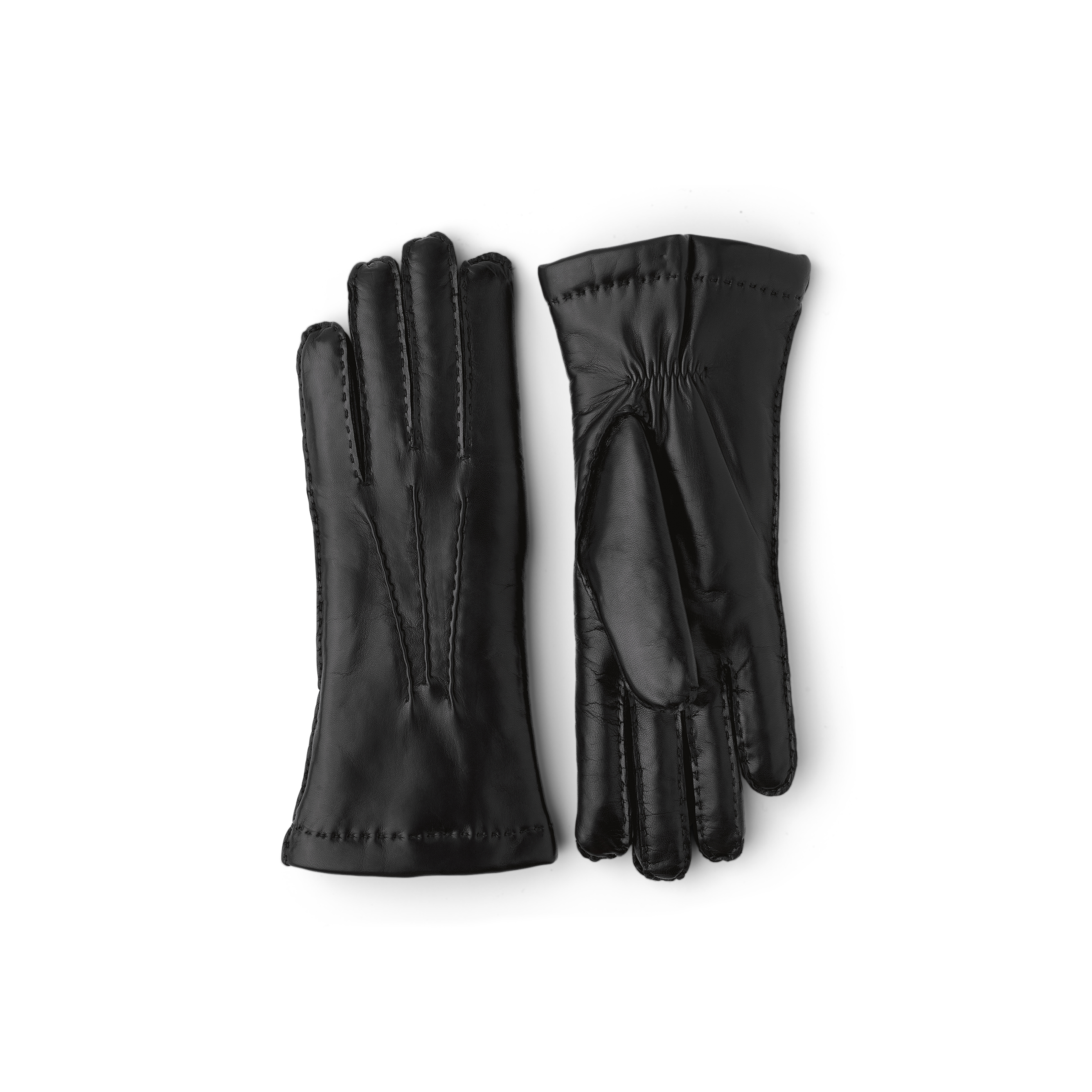 Black hand-sewn hairsheep leather glove