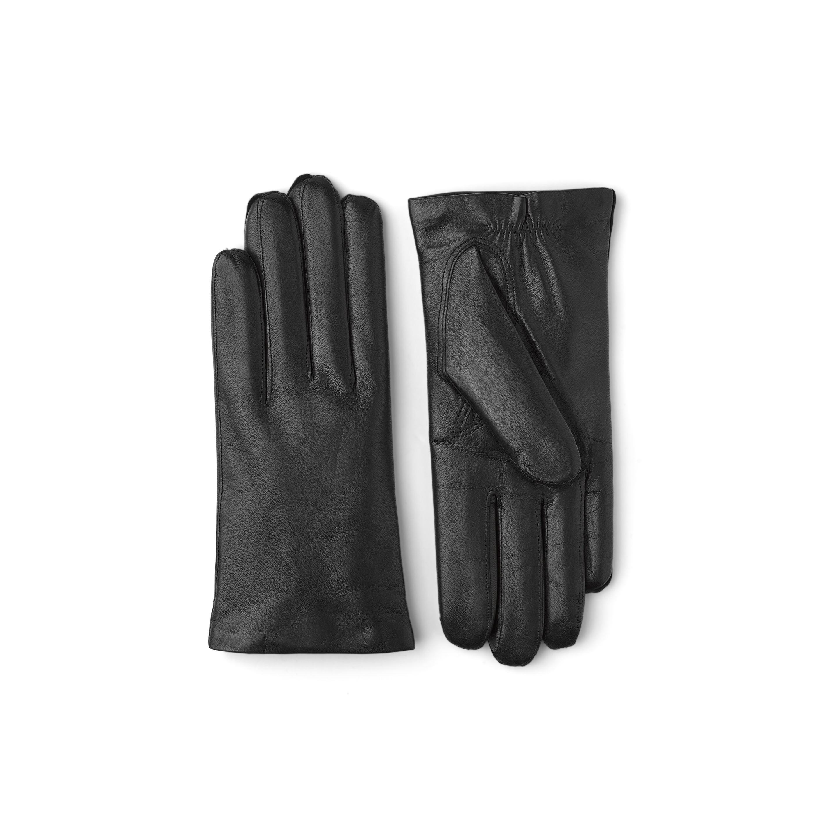 Black machine-sewn hairsheep leather glove