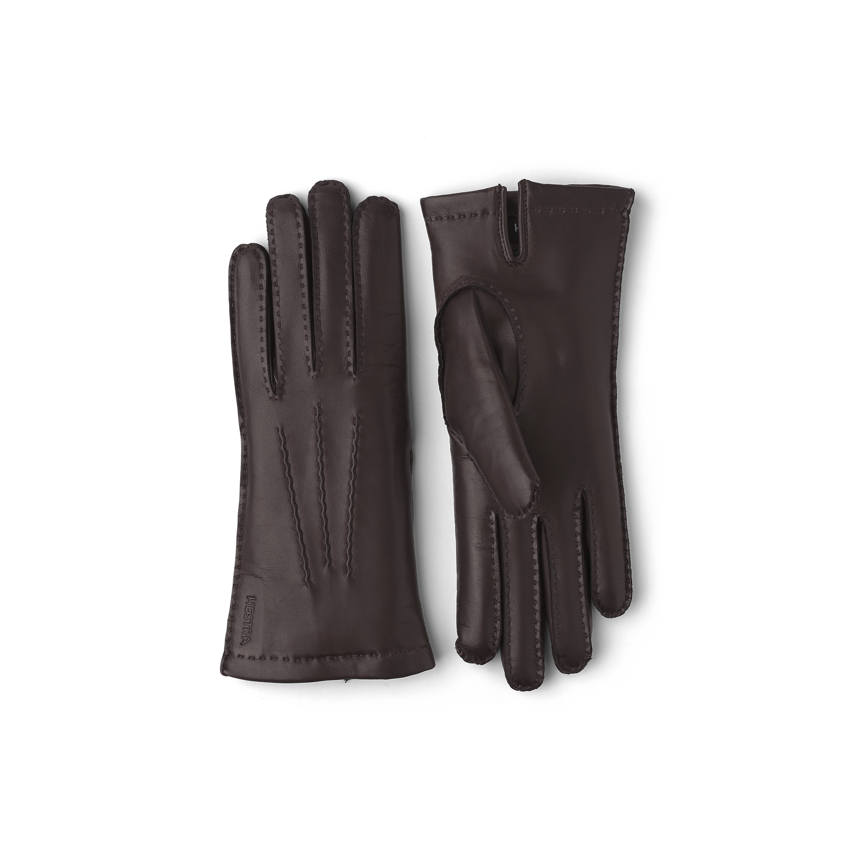 Dark brown hand-sewn hairsheep leather glove