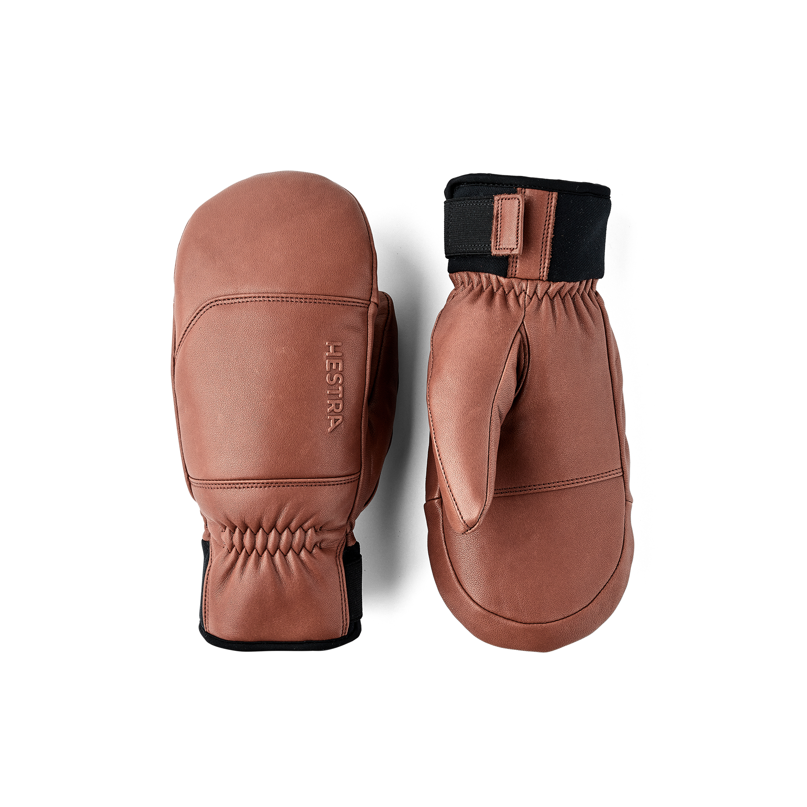 Brown cow hide mitten