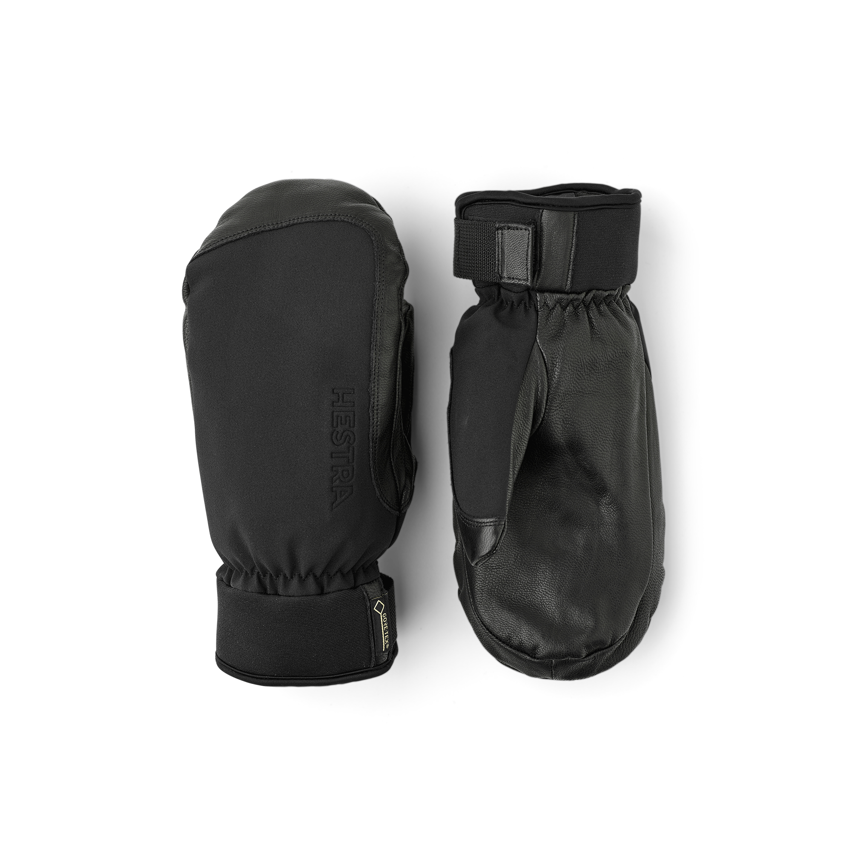 Black mitten with goat leather palm