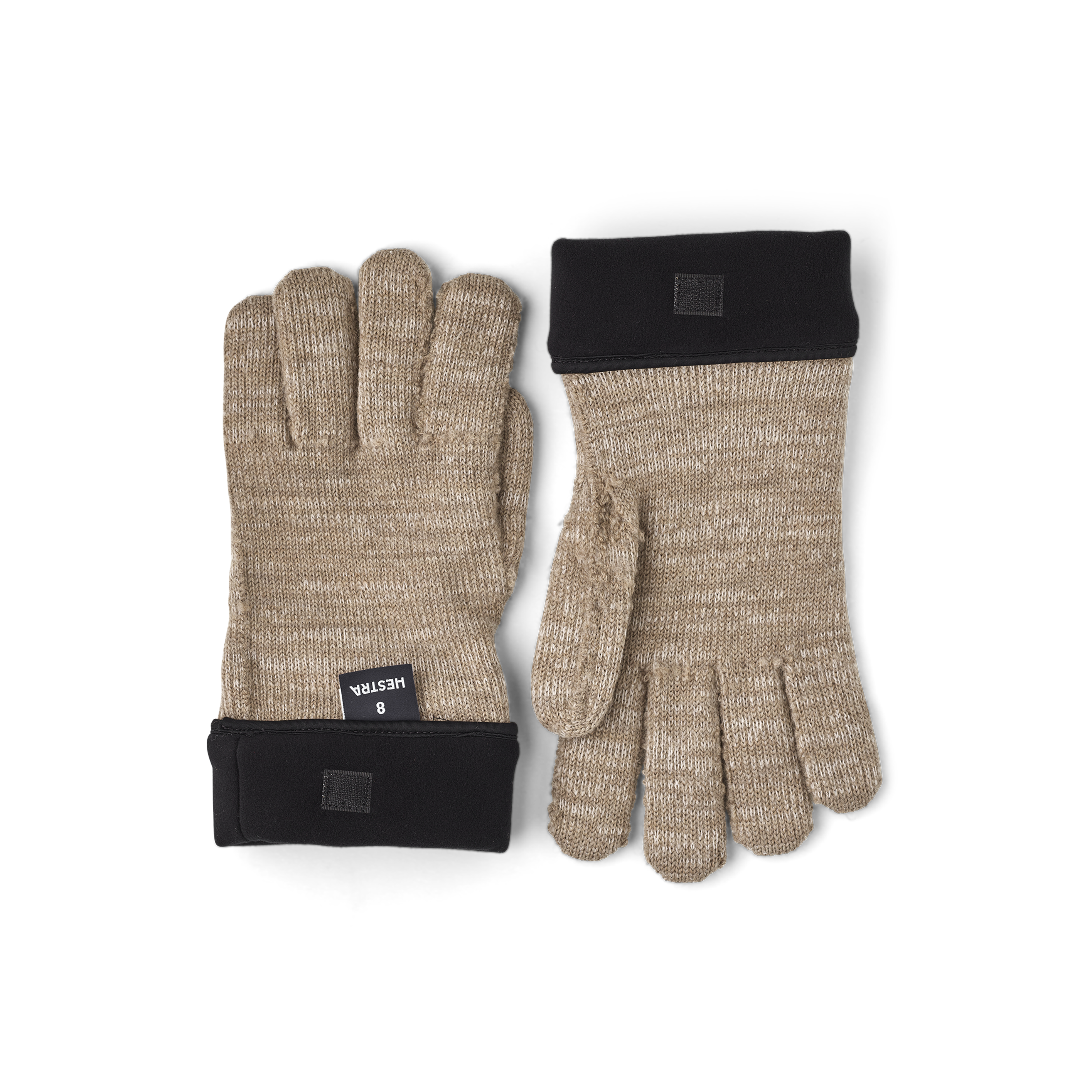 Beige merino wool liner glove