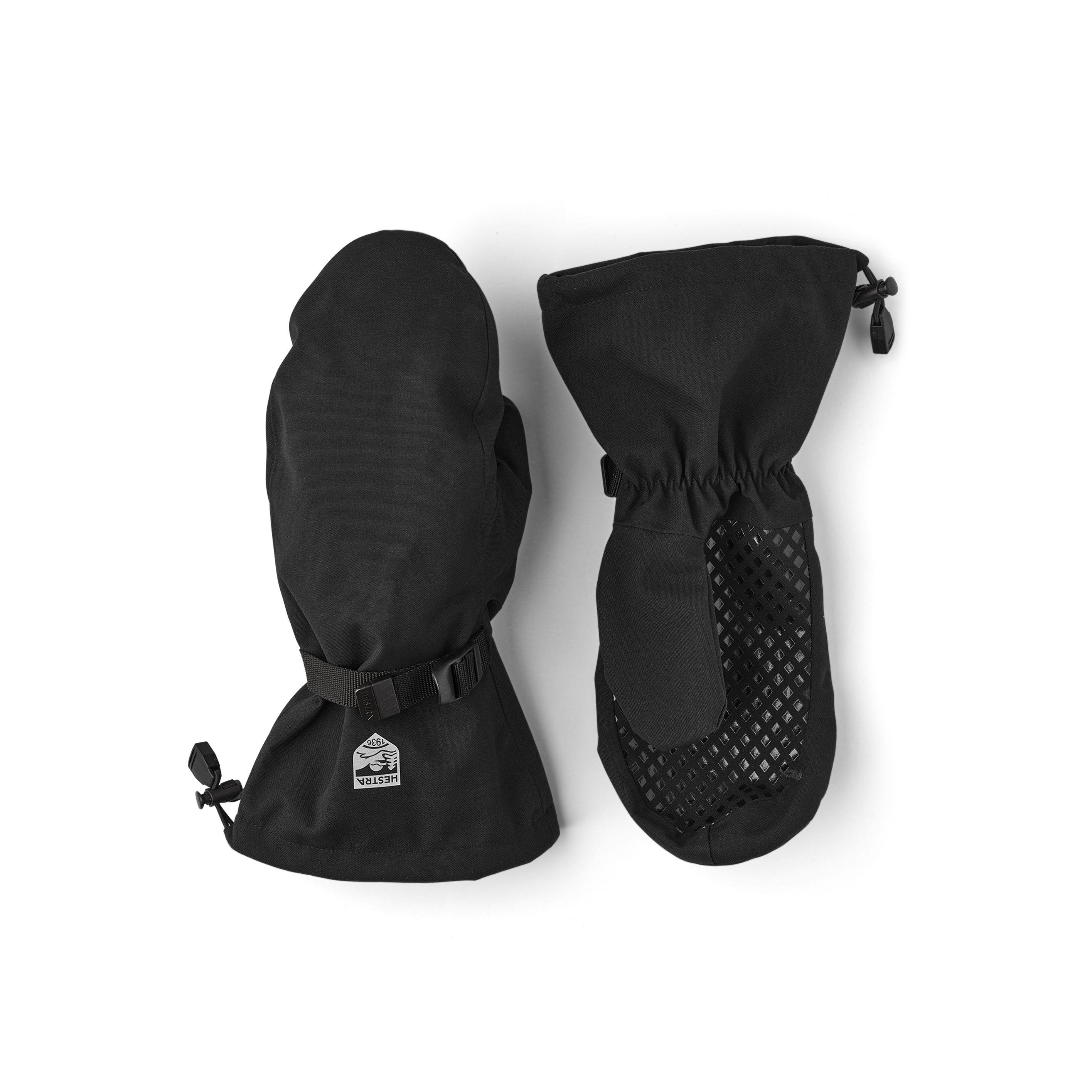 Black fabric shell mitten